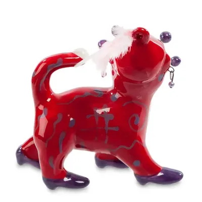 Декоративна фігурка Cat in red 9 см Pavone AL114012