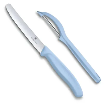 Набір з ножа та овочечистки Victorinox Swiss Classic Paring Set Світло блакитний (6.7116.21L22)