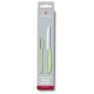 Набір з ножа та овочечистки Victorinox Swiss Classic Paring Set Світло зелений (6.7116.21L42)