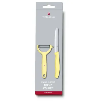Набір з ножа та овочечистки Victorinox Swiss Classic Paring Set Світло жовтий (6.7116.23L82)