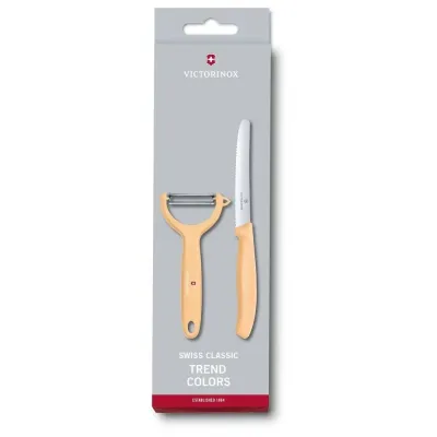 Набір з ножа та овочечистки Victorinox Swiss Classic Paring Set Світло оранжевий (6.7116.23L52)