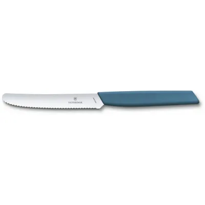 Кухонный нож Victorinox Swiss Modern Tomato&Sausage 11 см Синий (6.9006.11W2) Кухонный нож Victorinox Swiss Modern Tomato&Sausage 11 см Синий (6.9006.11W2)