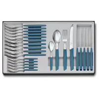 Набор столовых приборов Victorinox Swiss Modern Table Set 24 предмета Синий (6.9096.11W2.24) Набор столовых приборов Victorinox Swiss Modern Table Set 24 предмета Синий (6.9096.11W2.24)