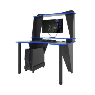 Геймерский игровой стол Zeus IVAR-2 1200 мм Черный/Синий Геймерский игровой стол Zeus IVAR-2 1200 мм Черный/Синий