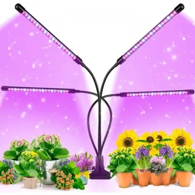 Фитолампа для растений Plant GrowLight светодиодная с таймером черная