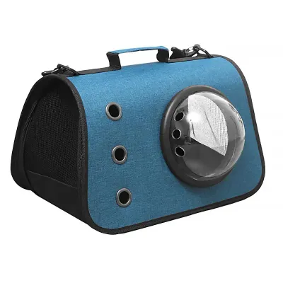 Сумка-переноска контейнер для кошек с иллюминатором Taotaopets 254405 40х25х25 см Синий