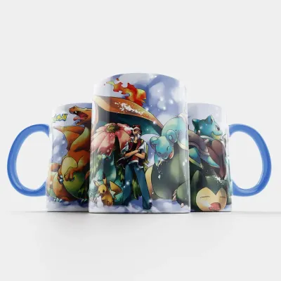 Чашка Fan Girl Черизард Эд Венузавр Пикачу Бластойз Снорлакс Покемоны - Pokemon (14867) 330 мл Голубой