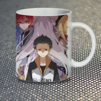 Чашка Fan Girl Нацукі Рем Рам та Емілія Ре:Зеро Життя з нуля - Re: Zero (14899) 330 мл Білий