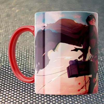 Чашка Fan Girl Леві в бій Атака титанів - Attack on Titan (14925) 330 мл Червоний