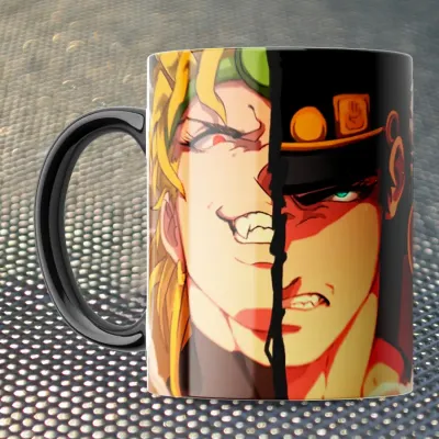 Чашка Fan Girl Джотаро та Діо Неймовірні пригоди ДжоДжо - JoJo's Bizarre Adventure (14801) 330 мл Чорний