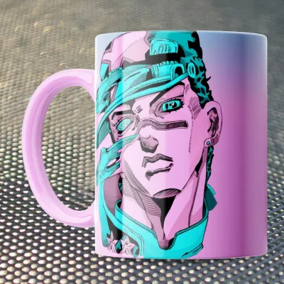 Чашка Fan Girl Джотаро диски Неймовірні пригоди ДжоДжо - JoJo's Bizarre Adventure (14799) 330 мл Рожевий