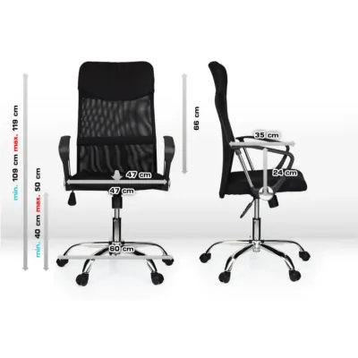 Крісло офісне Loft Prestige Чорний 47х47 см Крісло офісне Loft Prestige Чорний 47х47 см