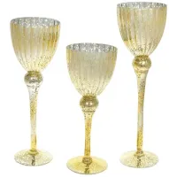 Интерьерные подсвечники Bona в наборе 3 шт 30см 35см 40см Gold DP115515 Интерьерные подсвечники Bona в наборе 3 шт 30см 35см 40см Gold DP115515