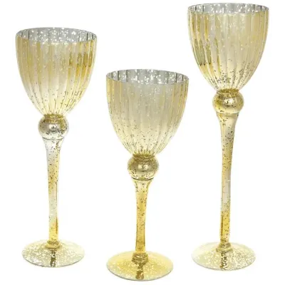 Интерьерные подсвечники Bona в наборе 3 шт 30см 35см 40см Gold DP115515