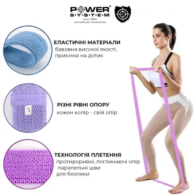 Набір тканинних еспандерів Power System PS-4129 Booty Band Set Long
