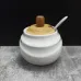 Сахарница Ceram-Bamboo с ложкой и бамбуковой крышкой BonaDi 300 мл Белый BD-375-311