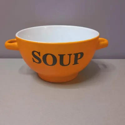 Набір бульйонниць-піал з ручками 650 мл 6 шт кераміка SOUP SNT 20338 Набір бульйонниць-піал з ручками 650 мл 6 шт кераміка SOUP SNT 20338