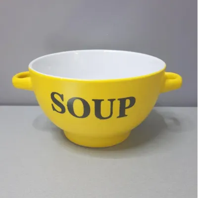 Набір бульйонниць-піал з ручками 650 мл 6 шт кераміка SOUP SNT 20338 Набір бульйонниць-піал з ручками 650 мл 6 шт кераміка SOUP SNT 20338