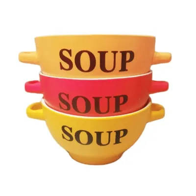 Набір бульйонниць-піал з ручками 650 мл 6 шт кераміка SOUP SNT 20338