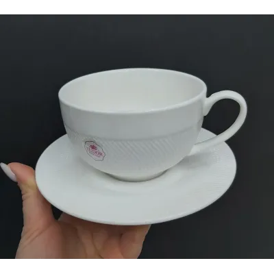 Чашка чайна з блюдцем Interos Tudor TU2755 Сітка фарфорова 350 мл