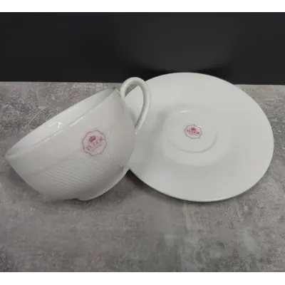 Чашка кавова з блюдцем Interos Tudor TU1843 Сітка фарфорова 90 мл
