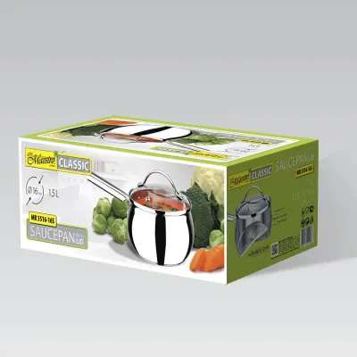 Ковш Maestro 1.5л с крышкой MR-3516-16S