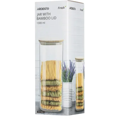 Банка для зберігання Ardesto Fresh Квадратна 1300 мл (AR1313BLS)
