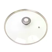 Крышка стеклянная d-30 см с металлическим ободком универсальная Kamille КМ-0827GR