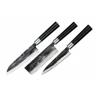 Набор из 3-х кухонных ножей (универсальный, Накири, Сантоку) Samura Super 5 (SP5-0220)