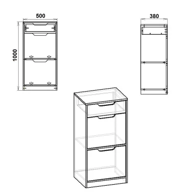 Тумба для взуття Компаніт ТО 11 Венге комбі (50х38х100 см) Тумба для взуття Компаніт ТО 11 Венге комбі (50х38х100 см)