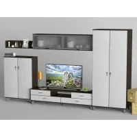 Стенка в гостиную Тиса Мебель Гостиная-1 Венге Белый 2050x520x3600 мм