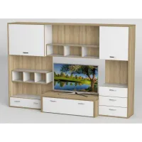 Стенка в гостиную Тиса Мебель Гостиная-106 Сонома Белый 1750x450x2380 мм