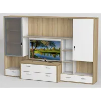 Стенка в гостиную Тиса Мебель Гостиная-108 Сонома Белый 1750x450x2410 мм
