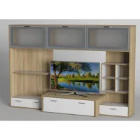 Стенка в гостиную Тиса Мебель Гостиная-114 Сонома Белый 1550x450x2330 мм
