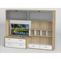 Стінка в вітальню Тиса Мебель Вітальня-116 Сонома Білий 1600x450x2420 мм