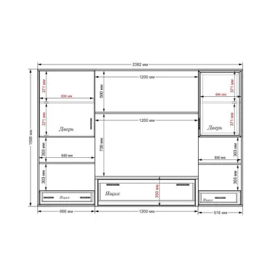 Стенка в гостиную Тиса Мебель Гостиная-117 Сонома Белый 1600x450x2380 мм Стенка в гостиную Тиса Мебель Гостиная-117 Сонома Белый 1600x450x2380 мм