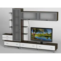 Стінка в вітальню Тиса Мебель Вітальня-15 Венге Білий 1900x450x2850 мм
