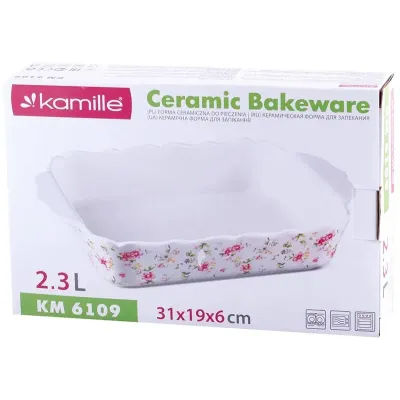 Форма для запекания Kamille Mirlinda 30.5х19х6см керамическая DP37149