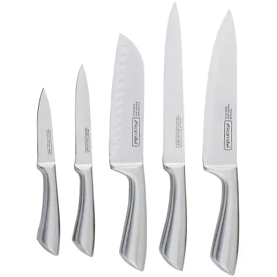 Набор ножей Steel 5 кухонных ножей на деревянной подставке Kamille DP38003 Набор ножей Steel 5 кухонных ножей на деревянной подставке Kamille DP38003