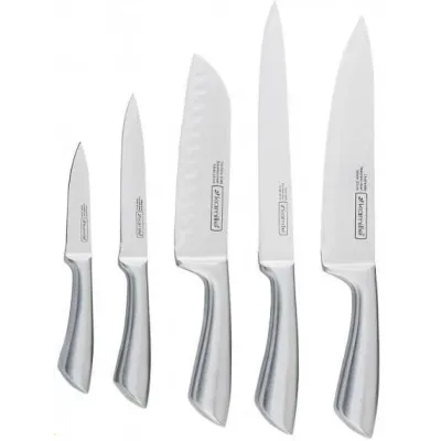 Набор ножей Perfection - Style 5 кухонных ножей и каучуковая бревно-подставка Kamille DP38029