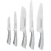 Набор ножей Perfection - Style 5 кухонных ножей и каучуковая бревно-подставка Kamille DP38029