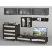 Стінка в вітальню Тиса Мебель Вітальня-22 Венге Білий 2050x450x2700 мм