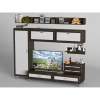 Стенка в гостиную Тиса Мебель Гостиная-26 Венге Белый 2050x450x2400 мм