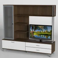Стінка в вітальню Тиса Мебель Вітальня-29 Венге Білий 1600x450x1800 мм