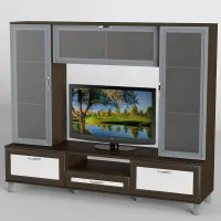 Стінка в вітальню Тиса Мебель Вітальня-34 Венге Білий 1600x450x1800 мм