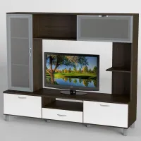 Стенка в гостиную Тиса Мебель Гостиная-35 Венге Белый 1600x450x1800 мм