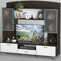 Стенка в гостиную Тиса Мебель Гостиная-41 Венге Белый 1850x450x1800 мм
