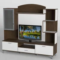 Стінка в вітальню Тиса Мебель Вітальня-45 Венге Білий 1760x450x1800 мм