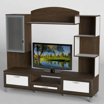 Стенка в гостиную Тиса Мебель Гостиная-46 Венге Белый 1760x450x1800 мм Стенка в гостиную Тиса Мебель Гостиная-46 Венге Белый 1760x450x1800 мм