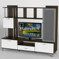 Стенка в гостиную Тиса Мебель Гостиная-47 Венге Белый 1640x450x1800 мм